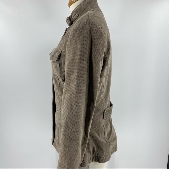 DANIER leather suede high neck jacket beige size S - Picture 9 of 14